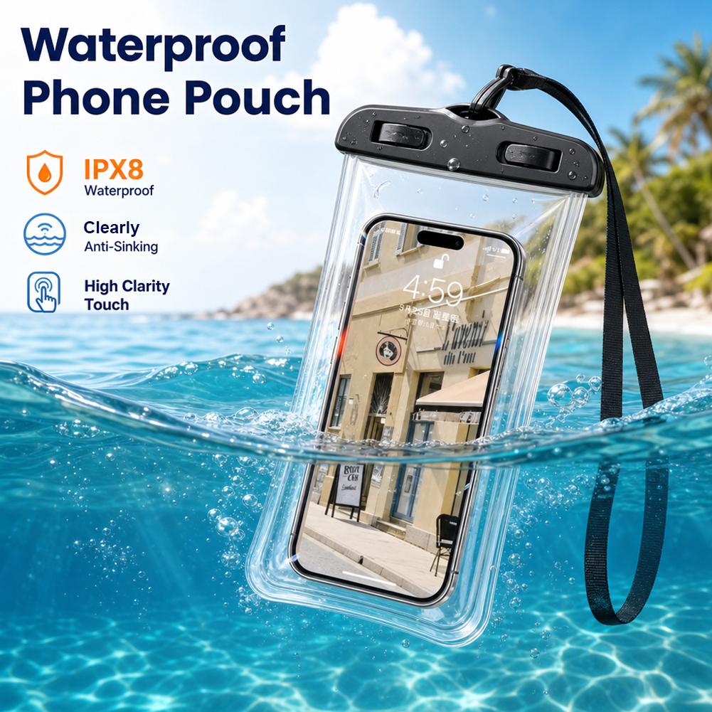 Neck Hanging Phone Holder - Transparent Waterproof Mobile Phone Pouch Neck