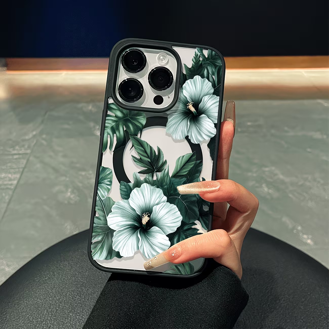 Xo Phone Accessories - Green Floral Print Phone Case For