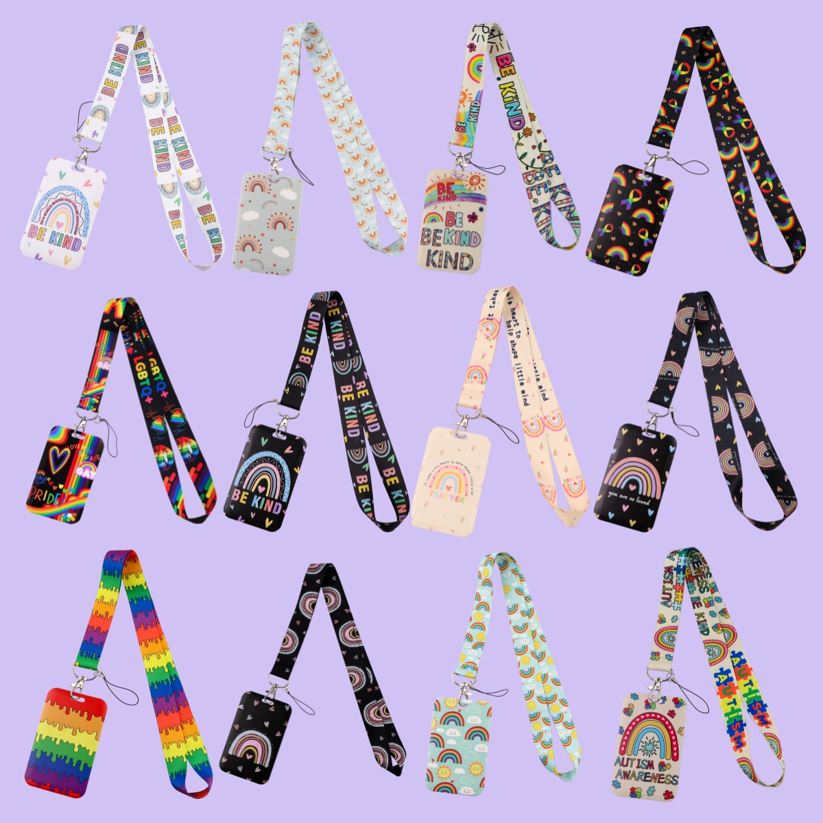 Rainbow Lanyards For Keychain  - Neck Hanging Phone Holder review and price