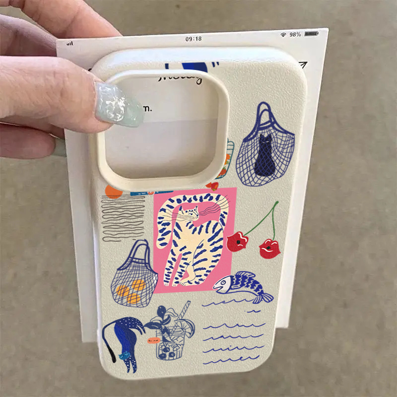 Cute Cherry Cat Print Phone Ca - Xo Phone Accessories review and price