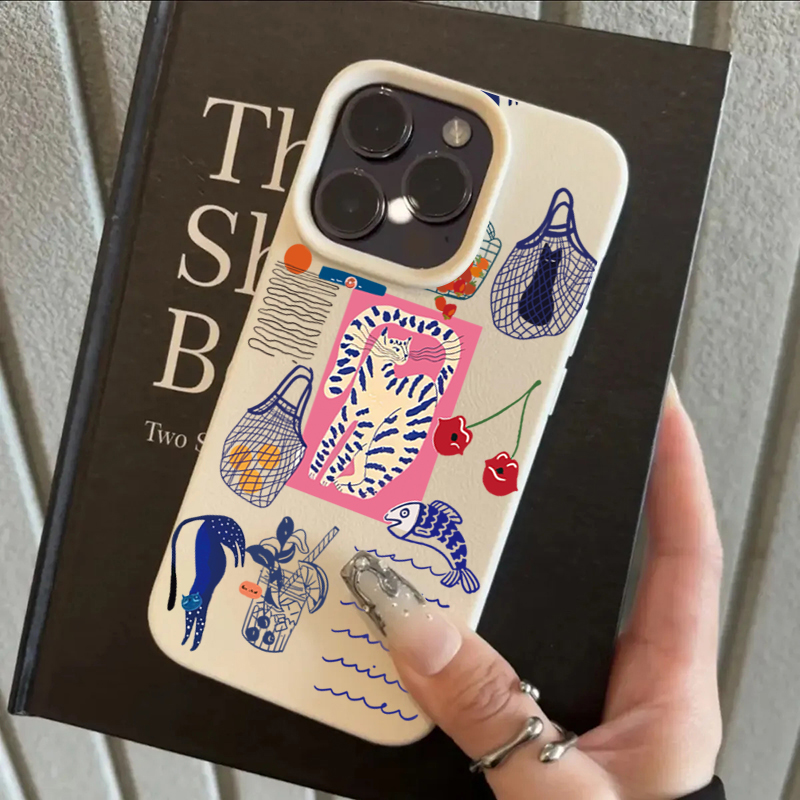 Cute Cherry Cat Print Phone Ca - Xo Phone Accessories review and price