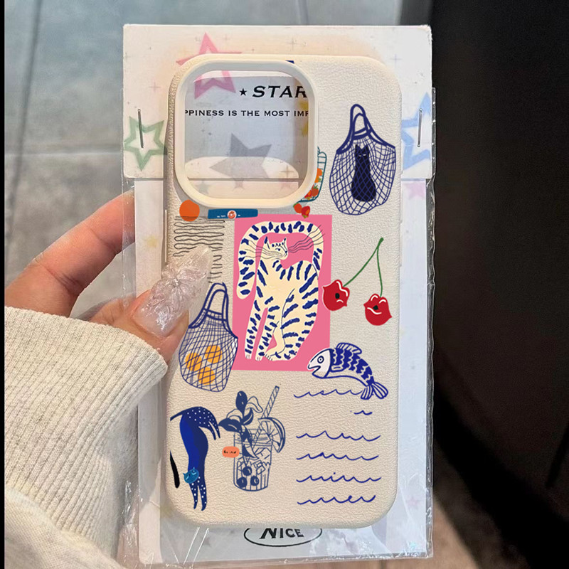 Cute Cherry Cat Print Phone Ca - Xo Phone Accessories review and price