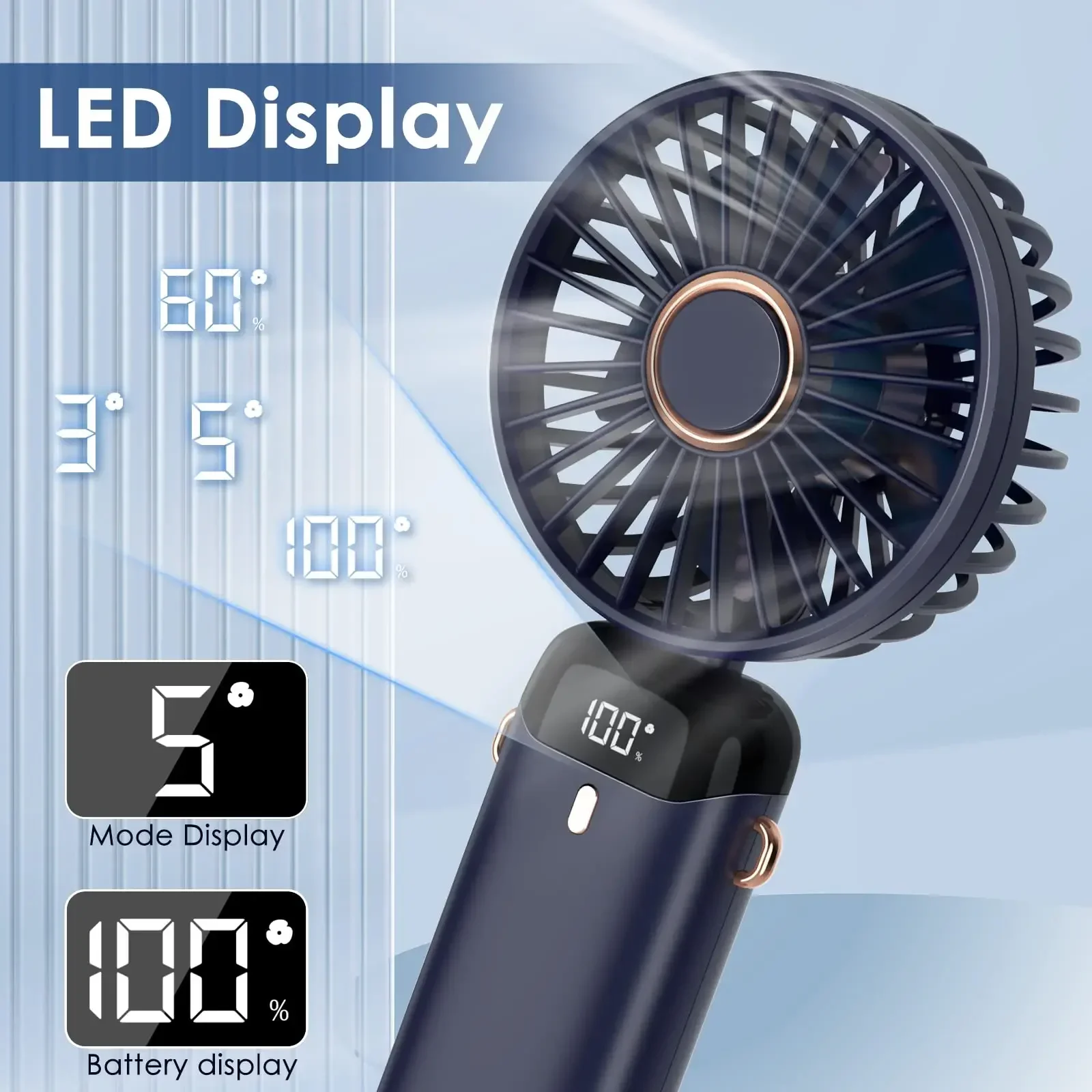 5000mAh Handheld Mini Fan Wire - Neck Hanging Phone Holder review and price
