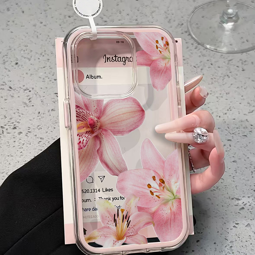 Pink Lily Flower Clear Phone C - Xo Phone Accessories review and price