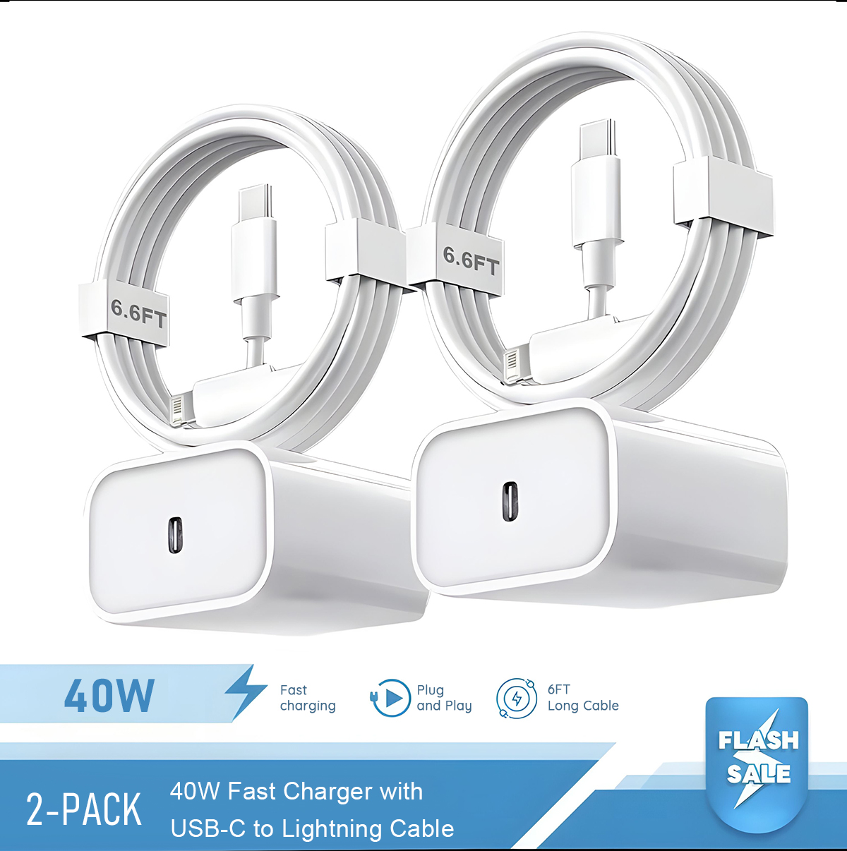 2-4 Set 40W Fast Charger for i - Phone Accessories Nothing review and price